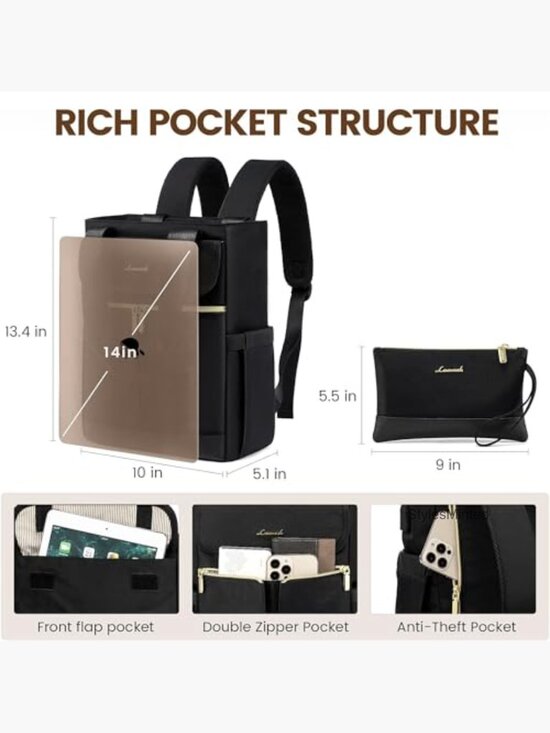 Convertible Mini Backpack Purse Tote, Travel Daypack for Women, 2pcs Set